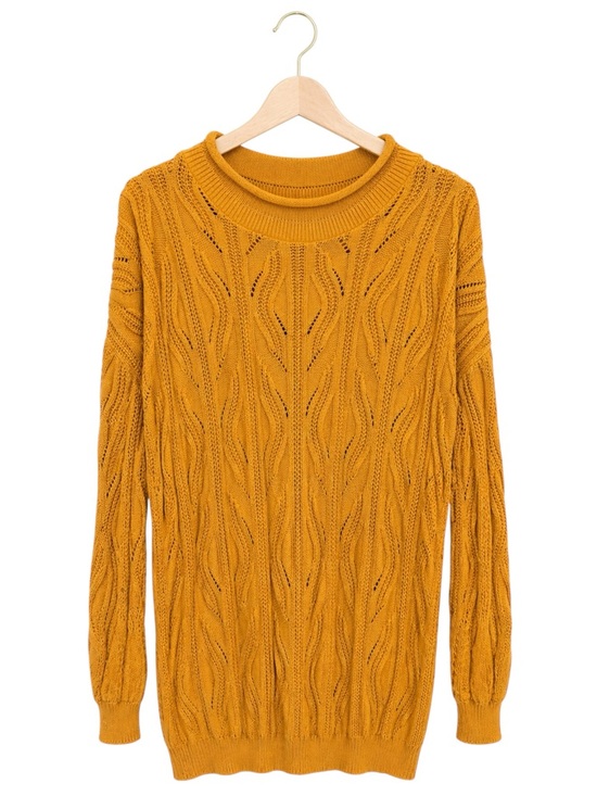 French Navy Sweaters - VTG Womens Chunky 90s Cotton Cable Knit Sweater XL Granola Thick Roll Neck